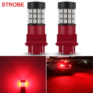 Rear Turn Signal Light /Brake Stop Blinker Bulb Red Strobe Flash LED Light Bulbs - Picture 1 of 14