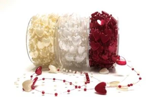 0,86€/m) Perlenschnur Herz 15m x 12mm Perlenband Perlenkette Perlengirlande - Bild 1 von 6