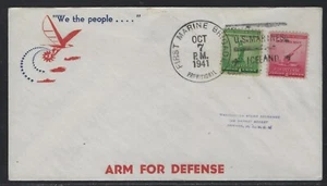 1941 U.S. Patriotic Cover - First Marine Brigade, Iceland - Picture 1 of 3