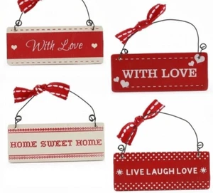 Mini Holzschild With Love, Home Sweet Home Botschaft Deko 7,5x3cm Weihnachtsgeschenk - Bild 1 von 10