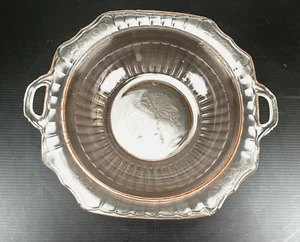 Anchor Hocking Mayfair (Open Rose) Pink 11-1/8 Inch Oval Vegetable Bowl 1930's - Picture 1 of 6
