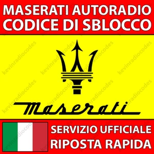 ✅MASERATI RADIO CODICE DI SBLOCCO GRANCABRIO GRANTURISMO QUATTROPORTE GHILBI✅ - Foto 1 di 4