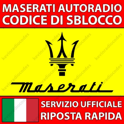 ✅MASERATI RADIO CODICE DI SBLOCCO GRANCABRIO GRANTURISMO QUATTROPORTE GHILBI✅ - Immagine 1 di 4