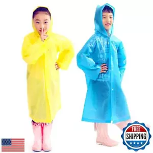 GALAOMA 2Pcs Kids Portable Reusable Rain Poncho Children Raincoats Sporting T - Picture 1 of 5