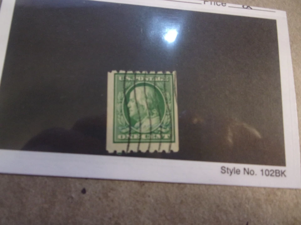 USA Used, 1910 issue, 1 Cent Franklin, Coil, Perf 8 1/2, SL WTMK, Scott #390 - Image 1 of 1