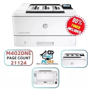 HP LASERJET ENTERPRISE M402DNE PRINTER 80% TONER INCLUDED PAGE COUNT:- 21124 - Picture 1 of 4