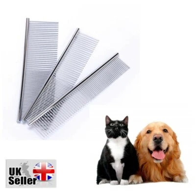 New Pet Puppy Dog Cat Metal Double Row Teeth Brush Grooming Hair Comb Fur Rake