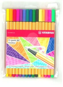 STABILO, CONFEZIONE 15 FINELINER POINT 88 COLORI ASSORTITI, Siz.F 0,4mm. - Imagen 1 de 1