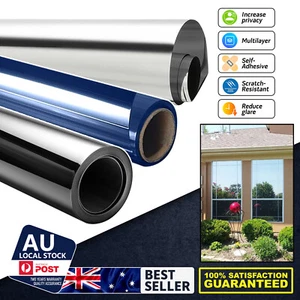 Window Film UV Blocking Heat Control Privacy One Way Mirror Tint Solar Reflect - Picture 1 of 22