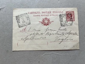 B) Intero postale Montù Beccaria Pavia 1909 e - Imagen 1 de 2