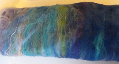 Water Elements Carded Art Batt 25-100g Landscape Blend Merino Silk Felt Spinning - Image 1 of 4