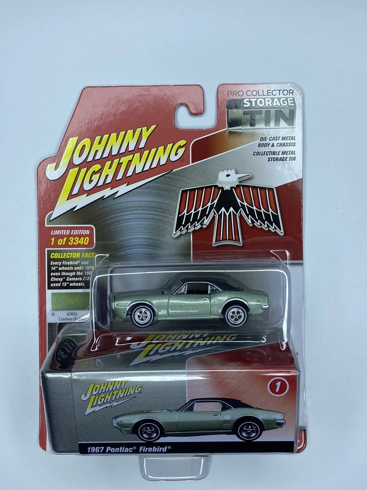 Johnny Lightning 1967 Pontiac Firebird Green Pro Collector Storage Tin 1 of 3340