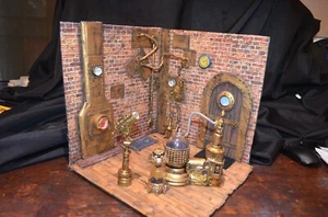 Steampunk Factory Custom OOAK Diorama 1:12 Scale 12 x 12 inch Handmade - Picture 1 of 24