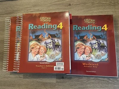 BJU Bob Jones 4th grade 4 I MET YOU IN A STORY SET Reading Text Workbook Teacher - Image 1 of 4