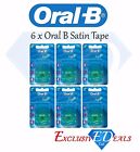 6 Pack x Oral B Satin Tape Dental Floss - Mint Flavour - Genuine Oral B Products