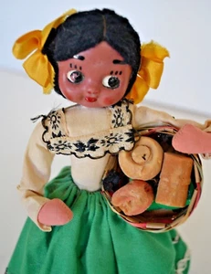 Vintage mexikanische Volkskunst Handarbeit Puppe South Western Mamacita Mädchen Figur - Bild 1 von 9
