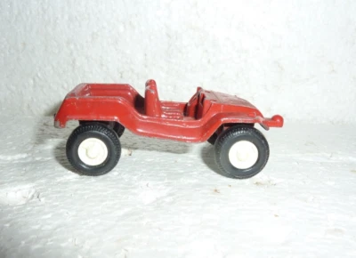 Vintage Metal Tootsie Toy Car 1969 Red Dune Buggy Jeep Front Hitch S-67 - Image 1 of 4