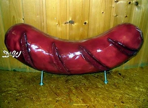 BRATWURST 62 cm mit Halterung Werbefigur Deko Figur ROSTWURST CURRYWURST IMBISS - Bild 1 von 2