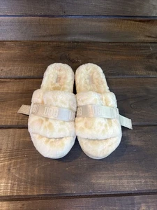 Zapatillas UGG Fluffita Panther piel de oveja crema y beige para mujer talla 9 - Imagen 1 de 12