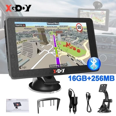XGODY 7'' Bluetooth GPS Navigationsgerät LKW Navi Navigation EU AU Karten 16GB - Bild 1 von 4