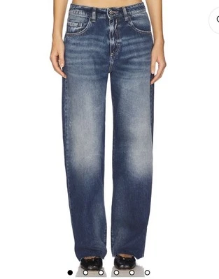 Icon Denim Jeans Bea Daddy Deep Blue Straight Leg Raw Hem New Size 23 - Image 1 of 4