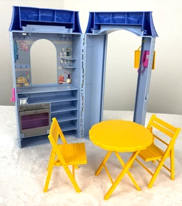 Barbie Mattel Bake Shop Cafe 1999 Vintage Blue with Table/Chairs/Bakery Sign - Picture 1 of 6