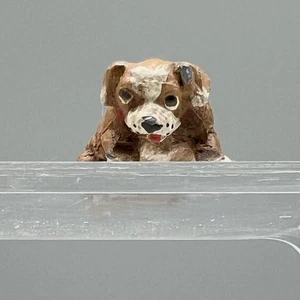 VTG Chubby Pooch 5/8 LEAD DOG Miniature Figurine TAN Looking Down SHELF SITTER - Picture 1 of 13