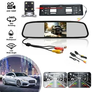 170° Weitwinkel Rückfahrkamera Funk Kabellos Mit 4,3" LCD Rückspiegel Monitor - Bild 1 von 15