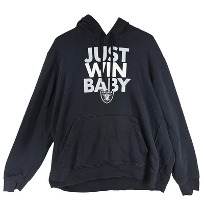 De Colección Nike Sudadera con Capucha Para Hombres XXL Sudadera Pullover Negro Las Vegas Raiders Invierno Frío Foto 1 de 4
