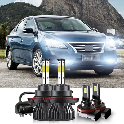 For Nissan Sentra 2004-2010 2011 2012 LED Headlight High Low + Fog Light Bulbs - Image 1 of 4