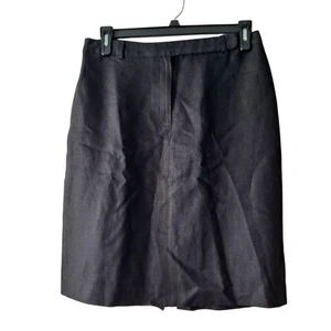 Brooks Brothers Irish Linen Skirt Classic Knee Length Pencil Black Womens Size12 - Picture 1 of 8