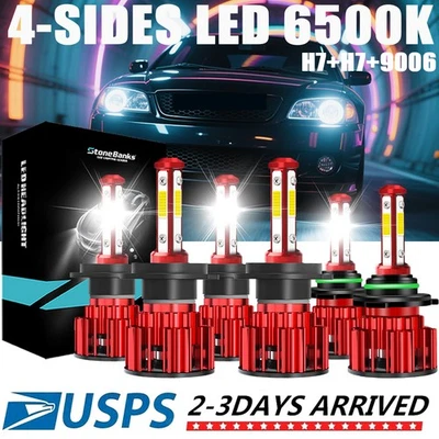 For Chrysler Crossfire 2004-2008 6pcs H7 H7 9145 LED Headlight Fog Light Bulbs - Imagem 1 de 4