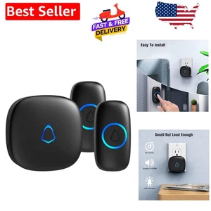 Kompakte batteriebetriebene drahtlose Türklingel - 2 Tasten, 1.000 Fuß Reichweite, Stummschaltmodus - Bild 1 von 9