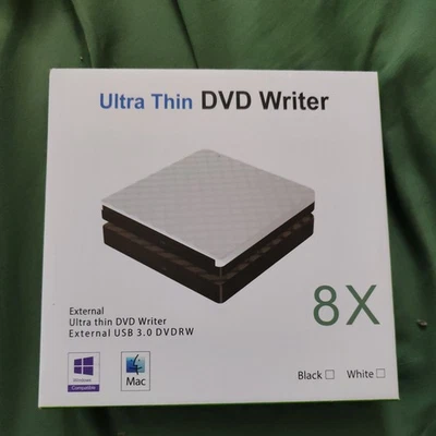 Ultra Thin DVD Writer 8X, External USB 3.0 DVDRW - Image 1 of 3