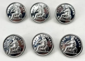 Vintage BANK OF ENGLAND LIVERY BUTTONS x 6 - Britannia - Foto 1 di 6