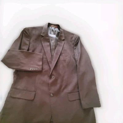 Tasso Elba Men's XXL Dark Brown Suede Blazer Jacket Sport Coat Paisley Lined - Image 1 of 4