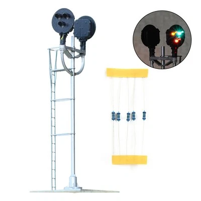1Pc HO Scale LEDs Model Post Lamps Tri-Lights Block Signals Railroad Line Layout - Image 1 of 4