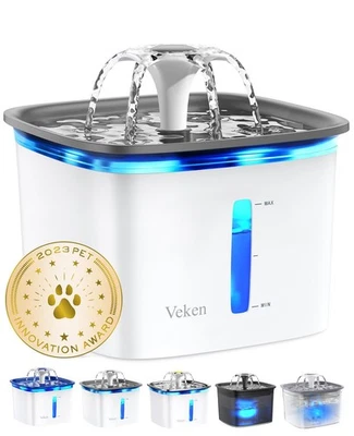 95oz Automatic Pet Water Fountain for Cats & Dogs with Filters - Grey - Image 1 of 4