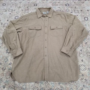 Camisa de gamuza L.L.Bean para hombre XL calce regular beige con botones manga larga - Imagen 1 de 8