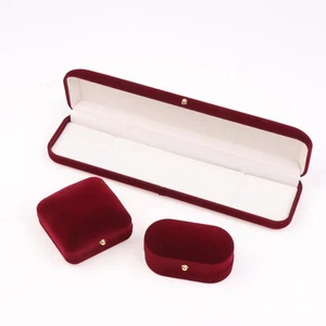 Flocking Gold Buckle Jewelry Gift Box Rings Necklaces Earrings Bracelets Holder - Picture 1 of 19