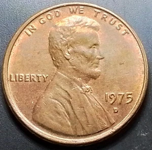 (Nov25) 1975 D Error Doubling On The Reverse USOA & ONE CENT - Picture 1 of 8