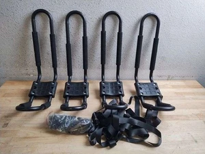 2 Porta Kayak da Tetto per Auto - Supporto Kayak J-Bar Montaggio Superiore - Set di 4 PZ - Foto 1 di 3
