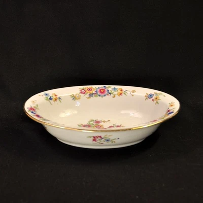 Limoges Charles Ahrenfeldt Oval Vegetable Bowl 9" X 7.25" Floral Fence 1894-1910 - image 1 of 4