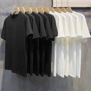 Off Shoulder Cotton T Shirt Solid Color Half Sleeve For Casual Daily Life - Picture 1 of 17