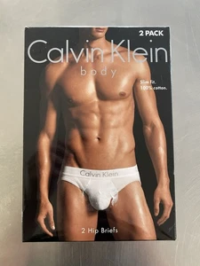 NEW Men's Calvin Klein Body Hip Briefs Slim Fit (2 Pack) White NOS 2013 36-38in - Picture 1 of 6
