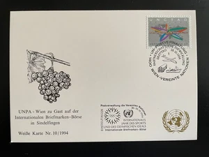Weiße Karte UNO Wien mit Ersttagsstempel auf Mi.Nr. 177, UNCTAD, 28.10.1994 - Bild 1 von 1