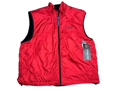 NUEVO CON ETIQUETAS XL Ralph Lauren Polo Deportivo Rojo Chaleco Chaqueta y Vellón Cremallera Completa. Y2K Vintage Foto 1 de 4