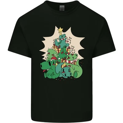 Christmas Dinosaur Xmas Tree T-Rex Funny Kids T-Shirt Childrens - Image 1 of 3