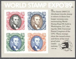 Scott 2433 the $3.60 1989 World Stamp Expo Souvenir Sheet - MNH w/trival fehlers - Bild 1 von 1