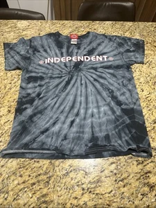 Independent Shirt Herren Medium schwarz grau Batik Skateboarding Cross Logo Tee - Bild 1 von 8